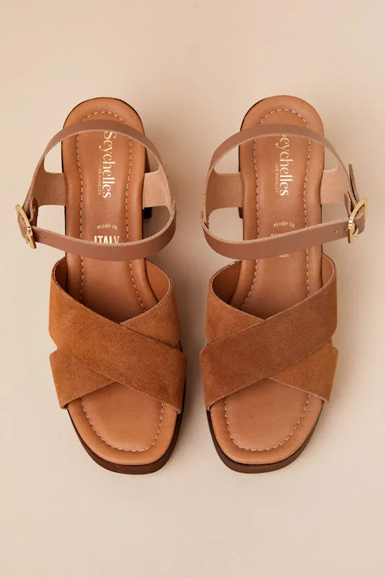 Paloma Brown Suede Leather Platform High Heel Sandals sold by Lulus product image thumbnail 2