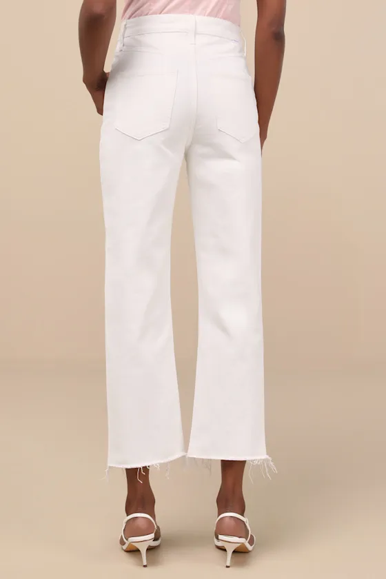 Sundaze White Raw Hem Cropped Denim Jeans sold by Lulus product image thumbnail 3