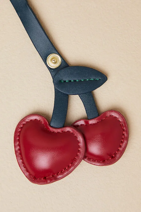 Sasson Red Cherry Vegan Leather Bag Charm sold by Lulus