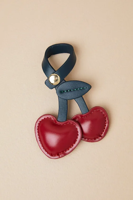 Sasson Red Cherry Vegan Leather Bag Charm sold by Lulus product image thumbnail 2