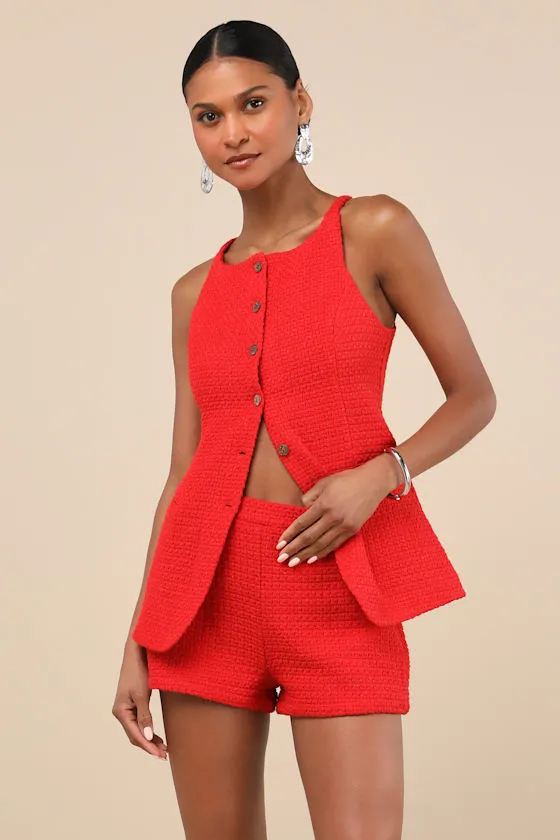 Mariette Red Tailored Knit Shorts sold by Lulus product image thumbnail 4