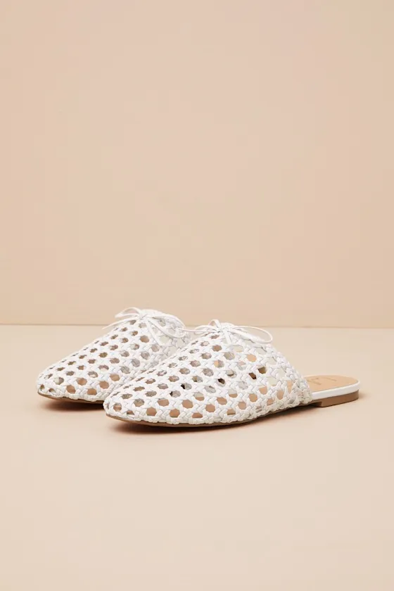 Alexine White Woven Raffia Flat Slides sold by Lulus product image thumbnail 2