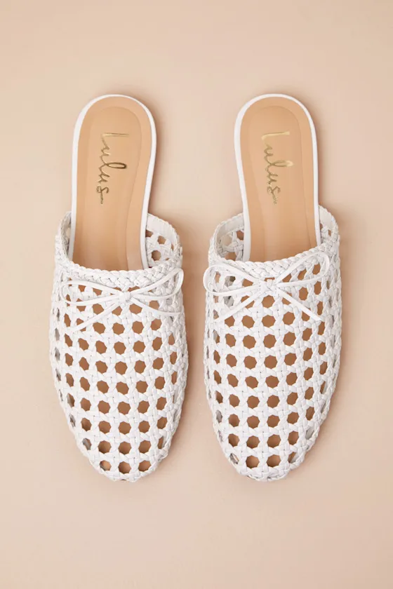 Alexine White Woven Raffia Flat Slides sold by Lulus product image thumbnail 4