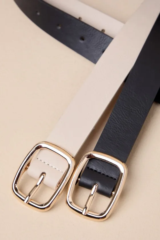Exceptional Finish Black and Ivory Two-Piece Belt Set sold by Lulus product image thumbnail 3