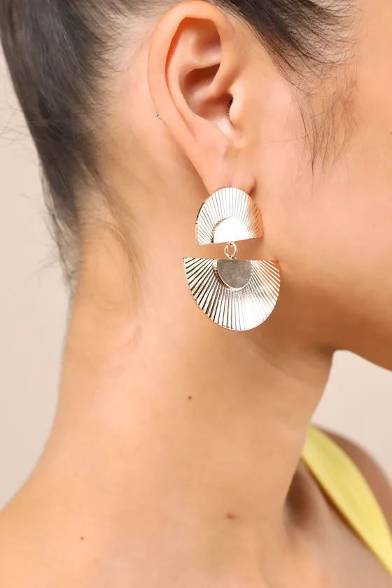 Neesa Gold Geometric Statement Earrings sold by Lulus