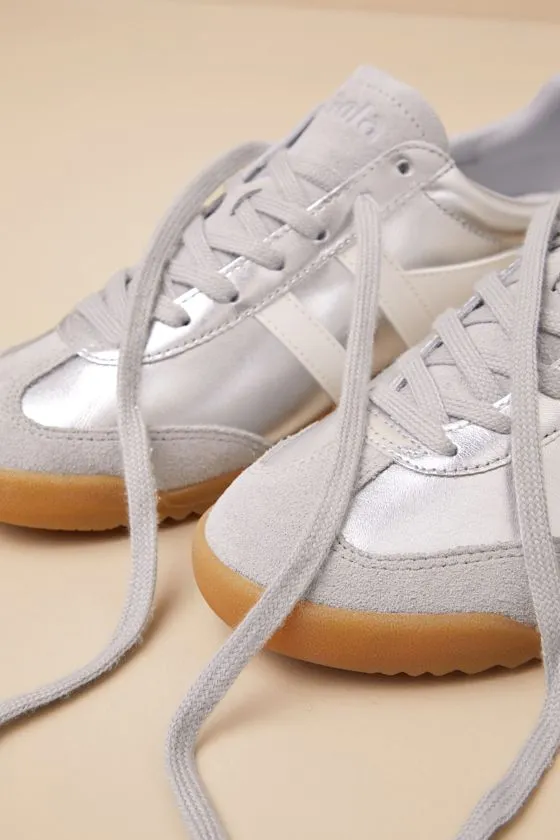 Torpedo Glimmer Silver and Off White Leather Lace-Up Sneakers sold by Lulus product image thumbnail 4