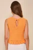 Flouncin' Around Orange Cropped Ruffled Sweater Tank sold by Lulus