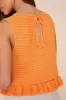 Flouncin' Around Orange Cropped Ruffled Sweater Tank sold by Lulus