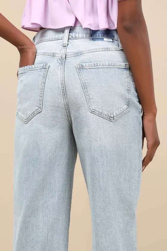 Eastside Light Wash High-Rise Cuffed Denim Jeans sold by Lulus product image thumbnail 4