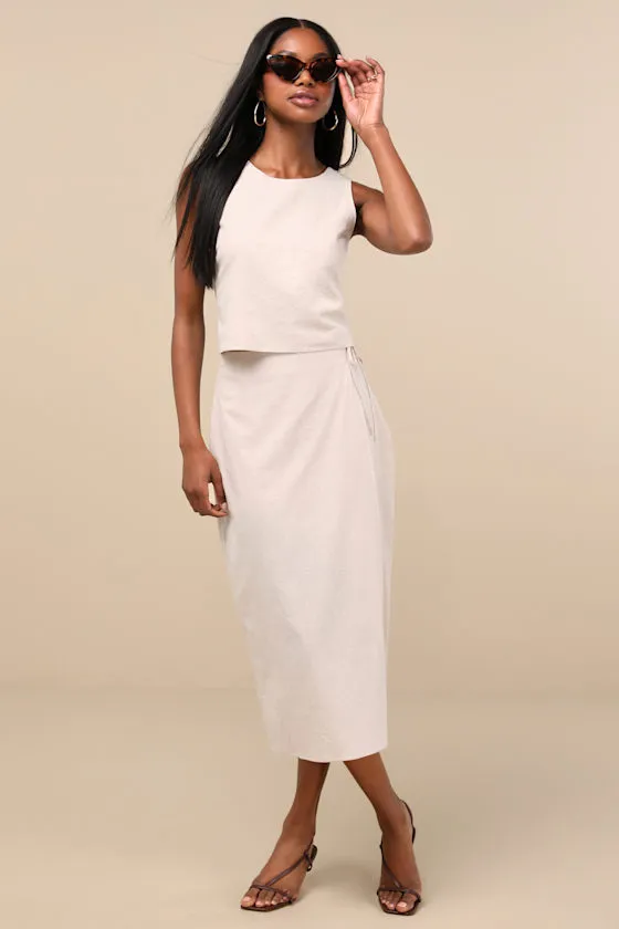 Aubin Light Beige Tie-Back Sleeveless Crop Top sold by Lulus product image thumbnail 4