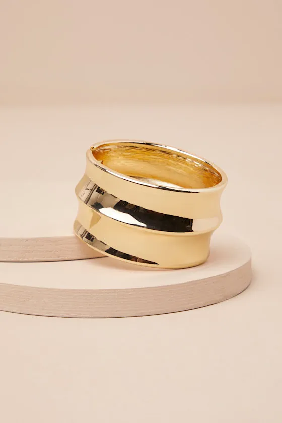 Sannika Gold Chunky Cuff Bracelet sold by Lulus product image thumbnail 2