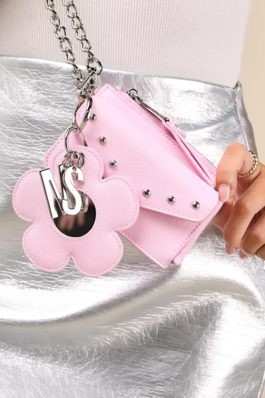 Bloom Pink Wallet and Flower Mirror Charm Set sold by Lulus
