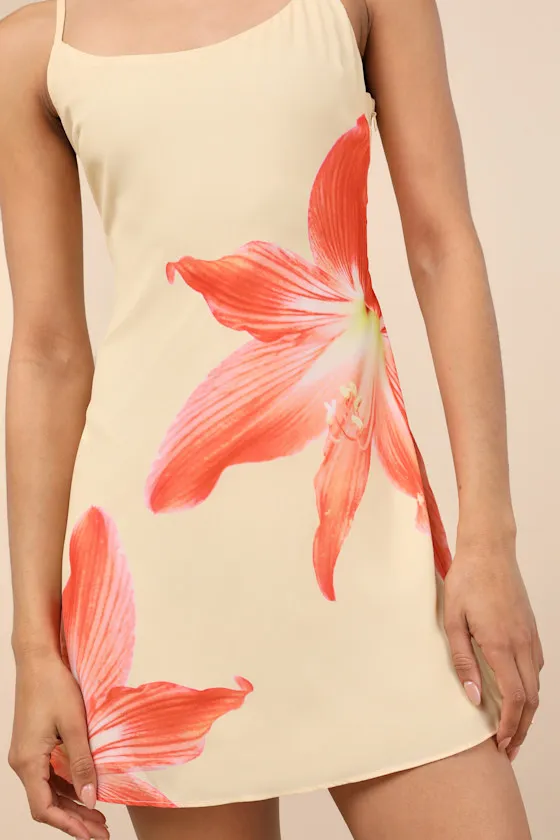 Dulcea Yellow Floral Sleeveless Mini Dress sold by Lulus product image thumbnail 4