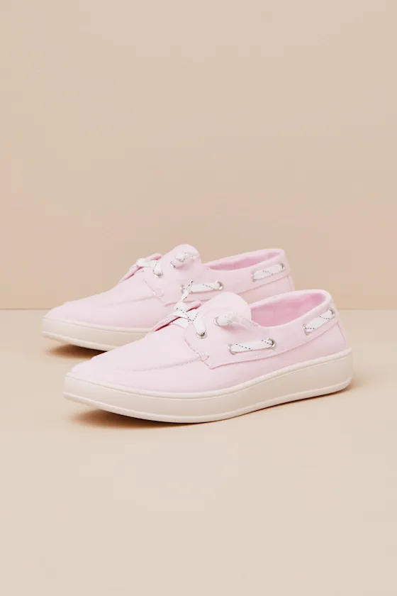 Galley Pink Canvas Boat Shoes sold by Lulus product image thumbnail 2