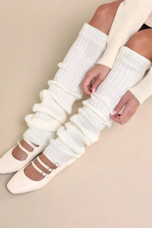 Peony Ivory Ribbed Knit Leg Warmers sold by Lulus