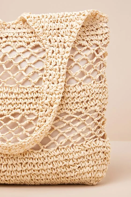 Awhina Beige Woven Straw Tote Bag sold by Lulus product image thumbnail 4