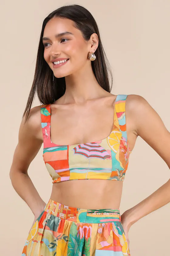 Pisa Multi Print Bralette Top sold by Lulus product image thumbnail 2