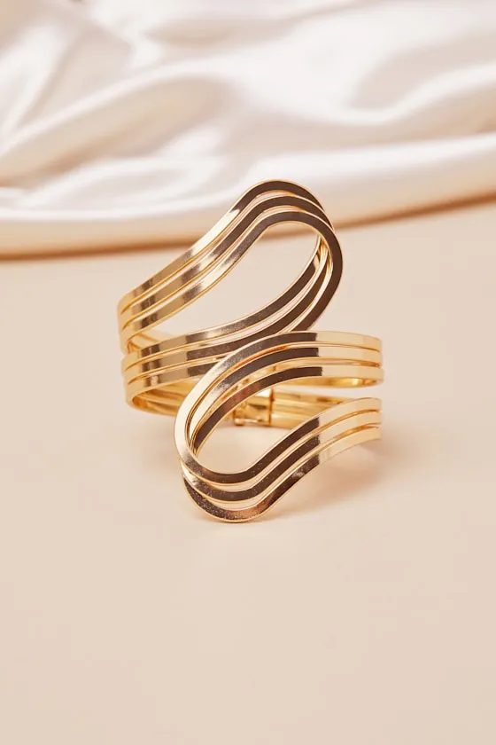 Bridgie Gold Wrap Cuff Bracelet sold by Lulus product image thumbnail 2