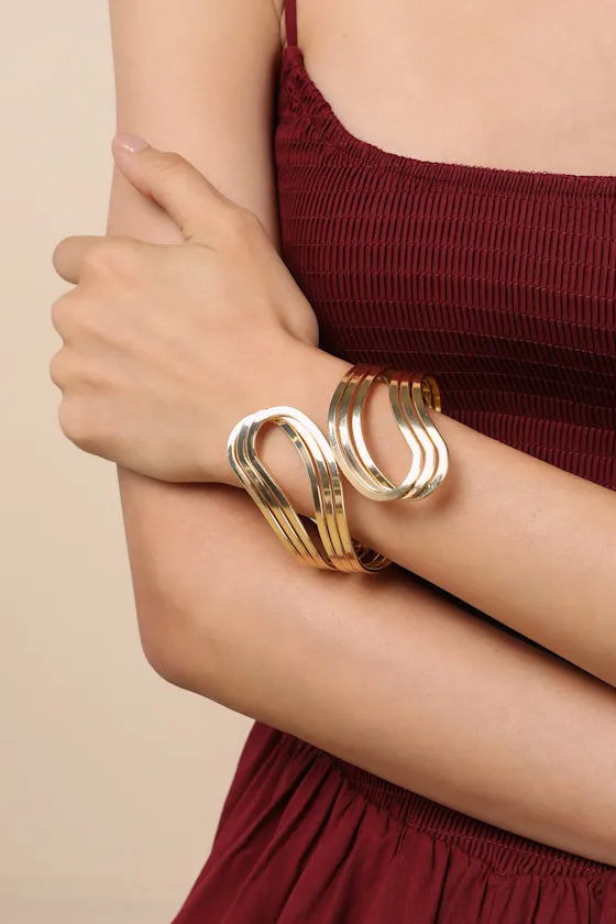 Bridgie Gold Wrap Cuff Bracelet sold by Lulus product image thumbnail 3