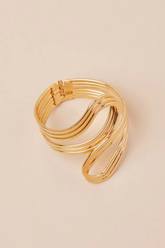 Bridgie Gold Wrap Cuff Bracelet sold by Lulus product image thumbnail 4