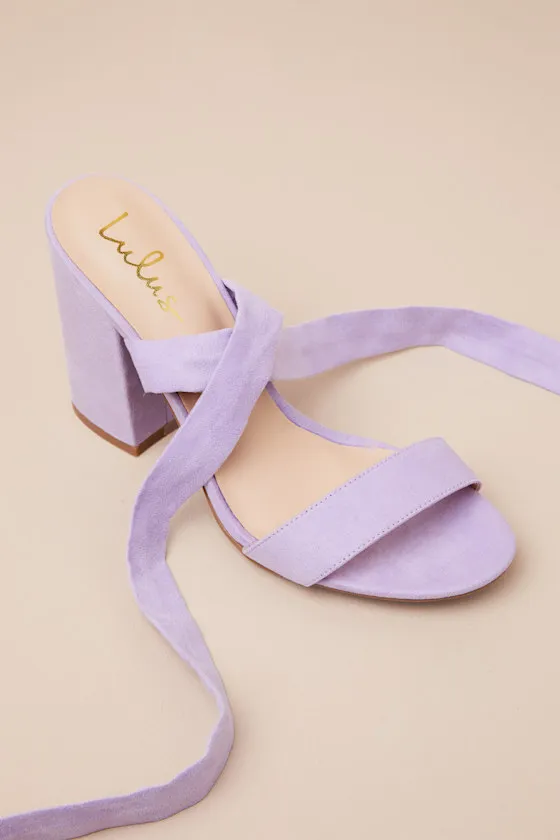 Alta Lilac Suede Lace-Up Heels sold by Lulus product image thumbnail 2