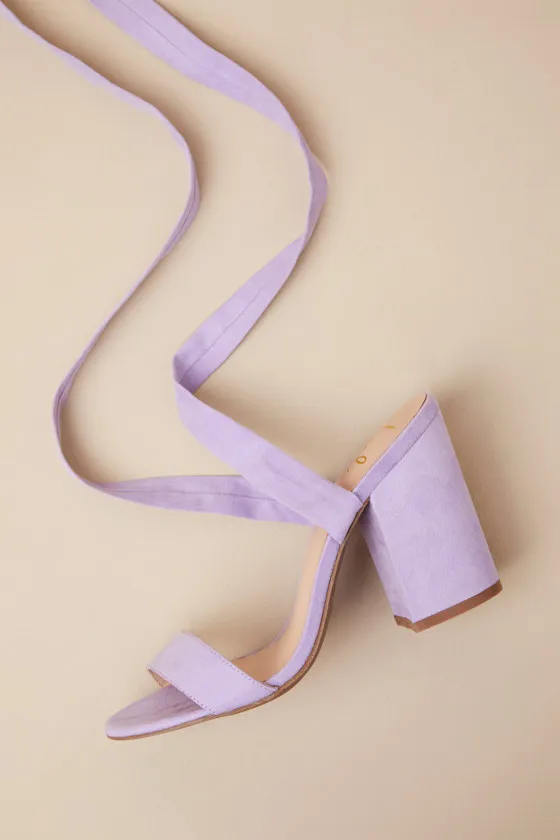 Alta Lilac Suede Lace-Up Heels sold by Lulus product image thumbnail 4