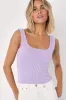 Leisure Life Lavender Ribbed Square-Neck Tank Top sold by Lulus