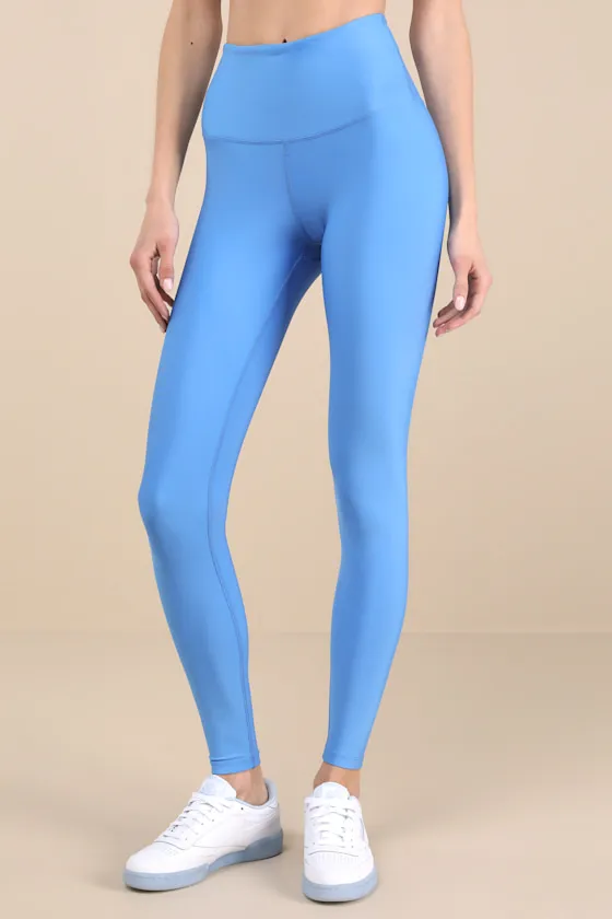 Recycled Blue High-Rise Sport Leggings sold by Lulus product image thumbnail 2