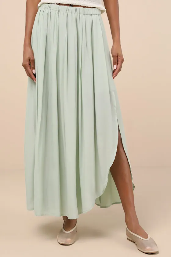 If You Pleats Mint Pleated Maxi Skirt sold by Lulus product image thumbnail 2