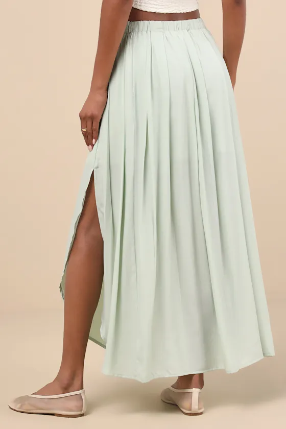 If You Pleats Mint Pleated Maxi Skirt sold by Lulus product image thumbnail 3