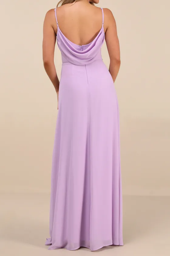 Notorious Poise Lavender Sleeveless Cowl Neck Maxi Dress sold by Lulus product image thumbnail 2