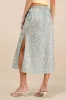 Agatha Sage Multi Floral Satin Midi Skirt sold by Lulus