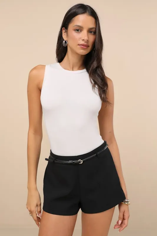 Always Easygoing Ivory Sleeveless Bodysuit sold by Lulus