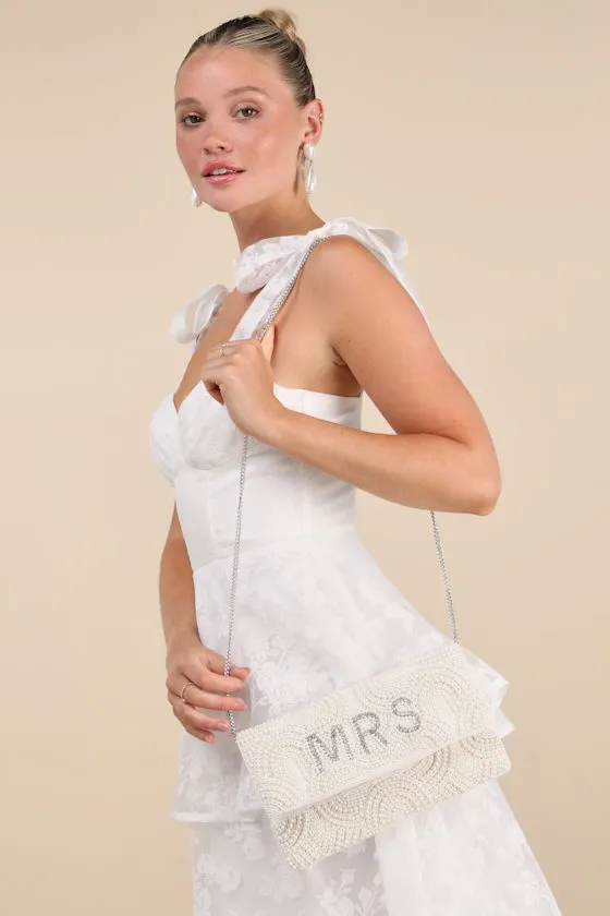 Mrs Forever White Pearl Rhinestone Clutch sold by Lulus product image thumbnail 3