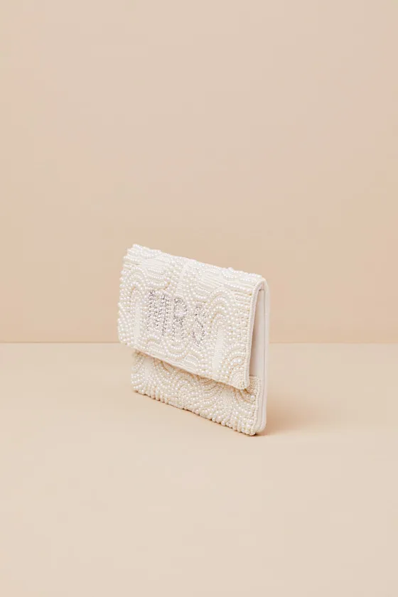 Mrs Forever White Pearl Rhinestone Clutch sold by Lulus product image thumbnail 4