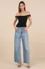 Elowyn Black Cross-Front Off-the-Shoulder Top sold by Lulus