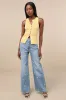 Far Out Light Wash Embroidered High-Rise Wide-Leg Jeans sold by Lulus