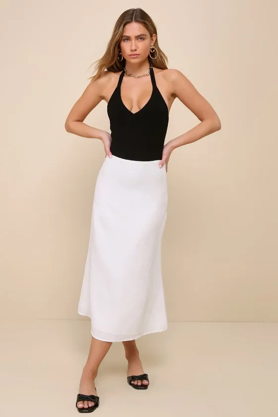 Chic Contentment Black Ribbed Sleeveless Halter Bodysuit sold by Lulus product image thumbnail 2