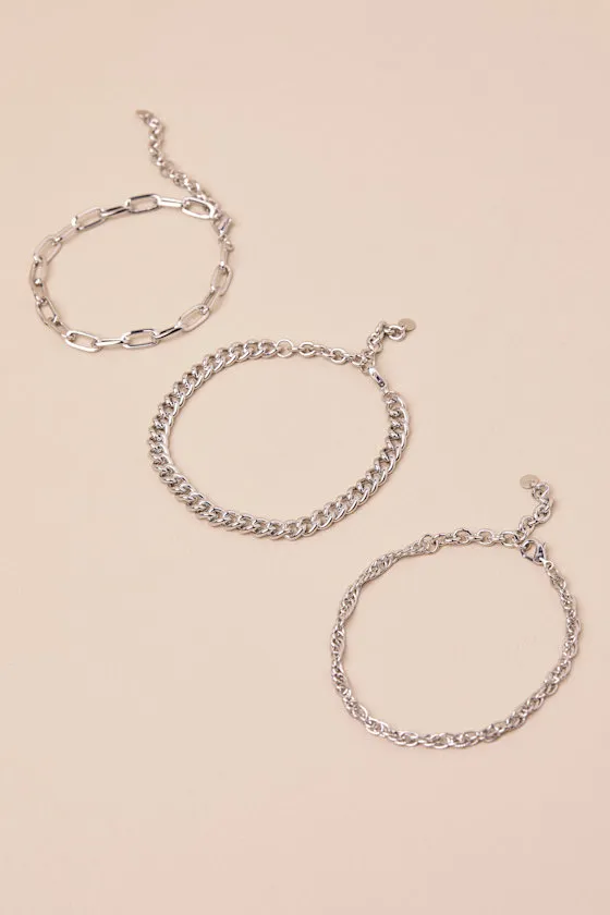 Soma Silver Three-Piece Chain Bracelet Set sold by Lulus product image thumbnail 2