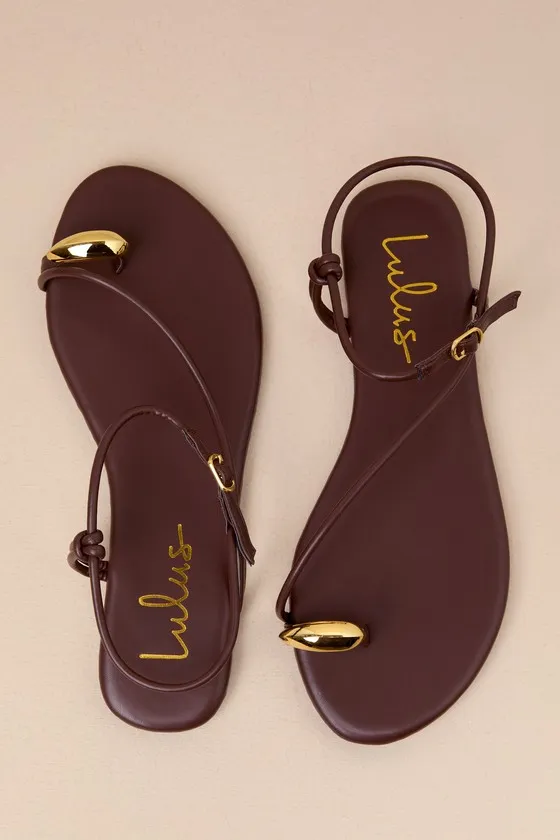 Hendron Chocolate Brown Flat Ankle Strap Sandals sold by Lulus product image thumbnail 2