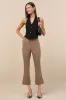 Nalini Light Brown Cropped Flare Trouser Pants sold by Lulus