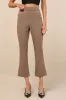 Nalini Light Brown Cropped Flare Trouser Pants sold by Lulus