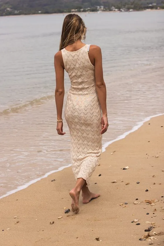 Cassis Beige Crochet Tie-Front Maxi Swim Cover-Up sold by Lulus product image thumbnail 2