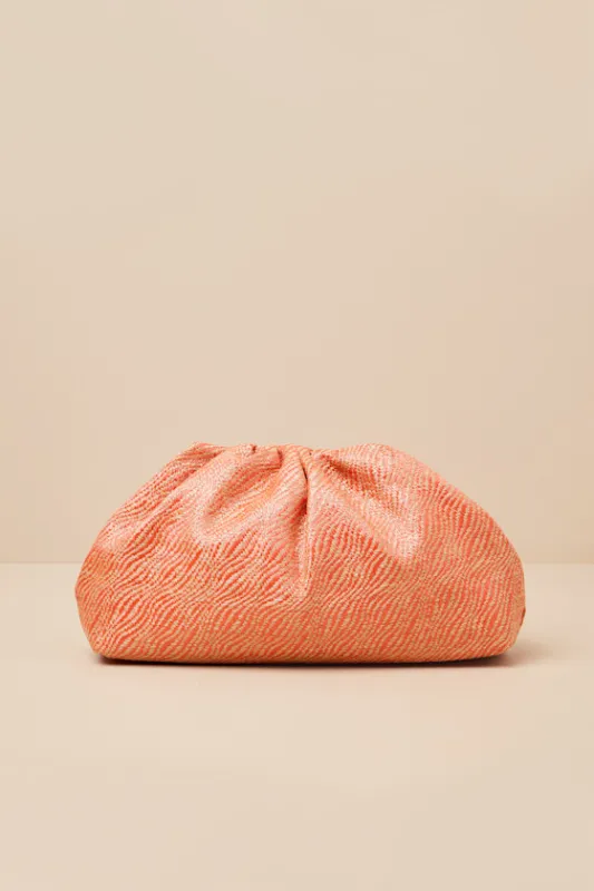 Fashionable Favorite Orange Woven Ruched Oversized Clutch sold by Lulus