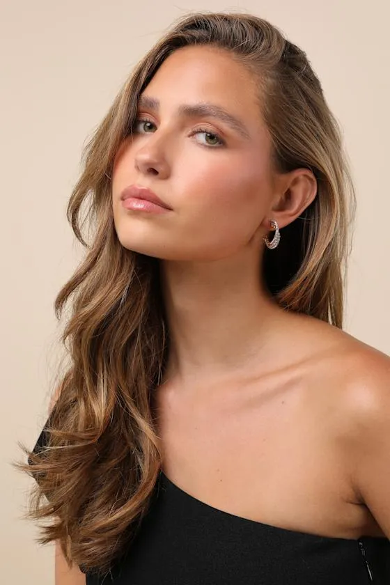 Beste Gold Rhinestone Layered Hoop Earrings sold by Lulus product image thumbnail 4