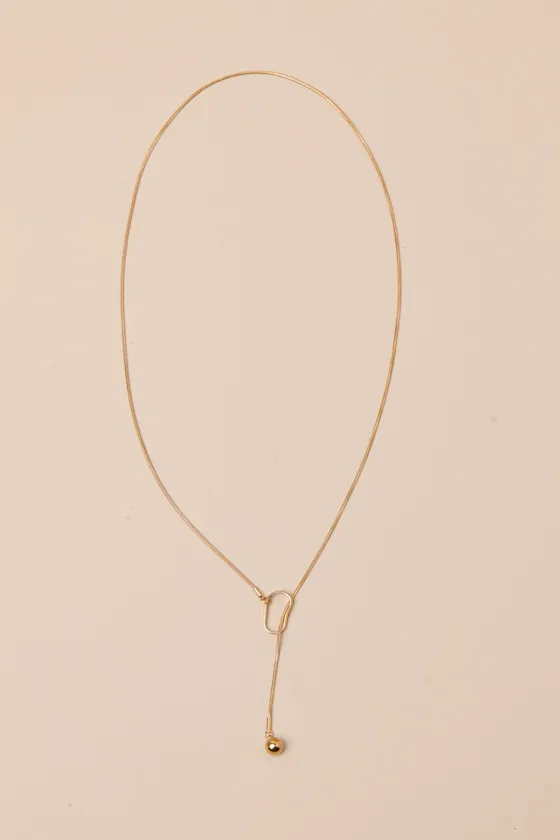 Diona Gold Pendant Lariat Necklace sold by Lulus product image thumbnail 2
