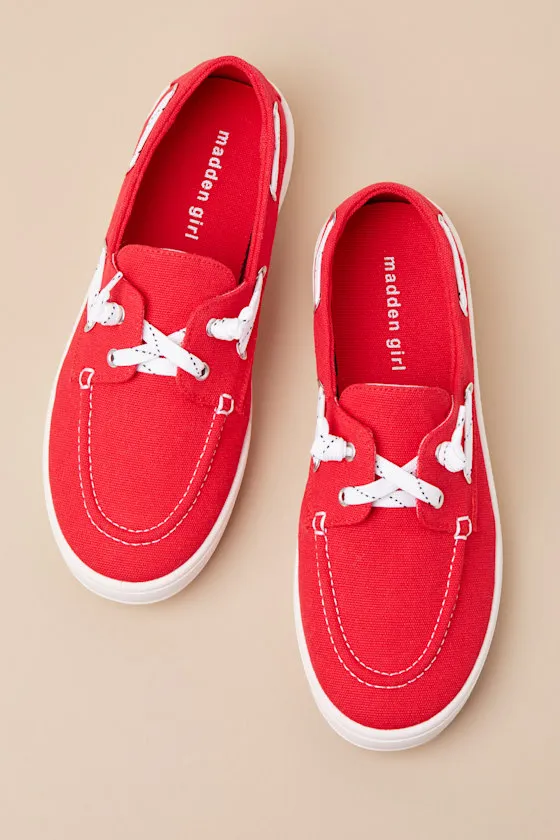 Galley Red Canvas Boat Shoes sold by Lulus product image thumbnail 4