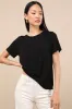 Skyra Black Crew Neck Tee sold by Lulus