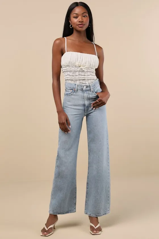 Malvina Cream Mesh Sheer Lace Cami Top sold by Lulus product image thumbnail 3
