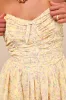 Marinella Yellow Floral Ruched Strapless Romper sold by Lulus